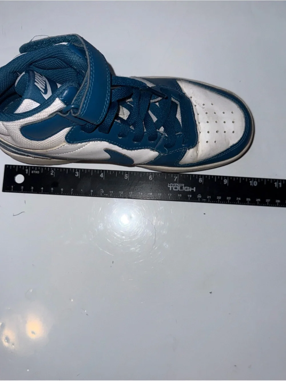 Nike Court Borough Mid 2 GS Shoes White Blue CD7782-108 Size 5Y